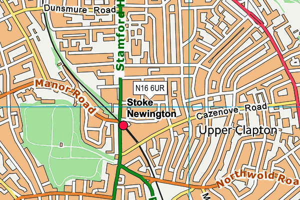 N16 6UR map - OS VectorMap District (Ordnance Survey)