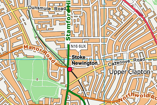 N16 6UX map - OS VectorMap District (Ordnance Survey) N16 6UX map - OS VectorMap District (Ordnance Survey)