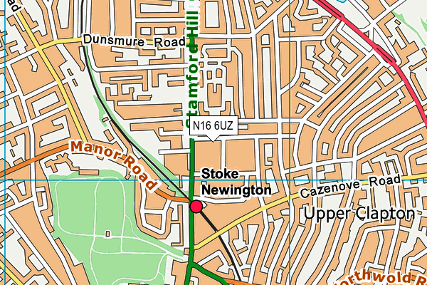 N16 6UZ map - OS VectorMap District (Ordnance Survey)