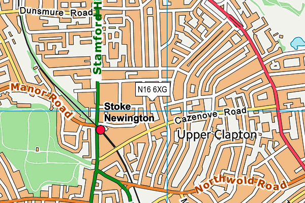 N16 6XG map - OS VectorMap District (Ordnance Survey) N16 6XG map - OS VectorMap District (Ordnance Survey)