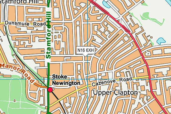 N16 6XH map - OS VectorMap District (Ordnance Survey) N16 6XH map - OS VectorMap District (Ordnance Survey)