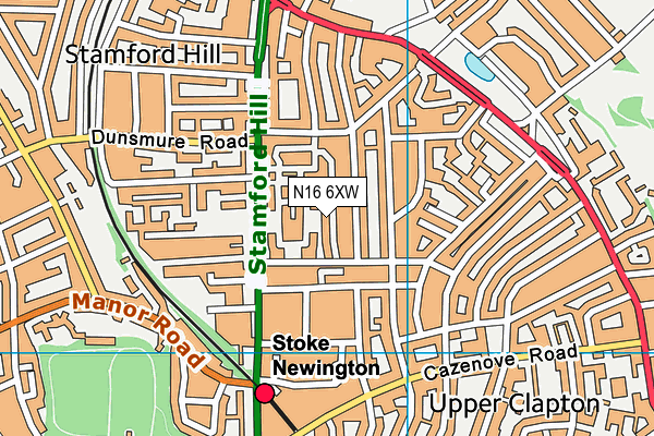 N16 6XW map - OS VectorMap District (Ordnance Survey) N16 6XW map - OS VectorMap District (Ordnance Survey)
