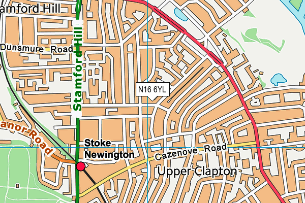 N16 6YL map - OS VectorMap District (Ordnance Survey) N16 6YL map - OS VectorMap District (Ordnance Survey)