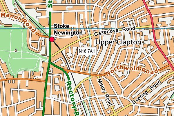 N16 7AH map - OS VectorMap District (Ordnance Survey) N16 7AH map - OS VectorMap District (Ordnance Survey)