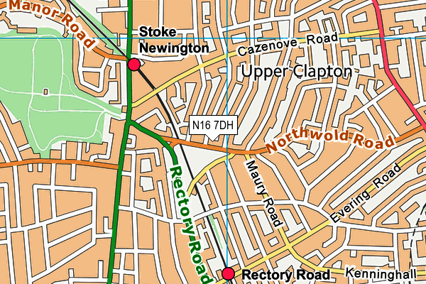 N16 7DH map - OS VectorMap District (Ordnance Survey) N16 7DH map - OS VectorMap District (Ordnance Survey)