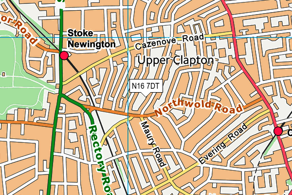 N16 7DT map - OS VectorMap District (Ordnance Survey)