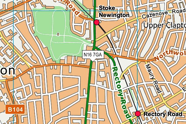 N16 7GA map - OS VectorMap District (Ordnance Survey) N16 7GA map - OS VectorMap District (Ordnance Survey)