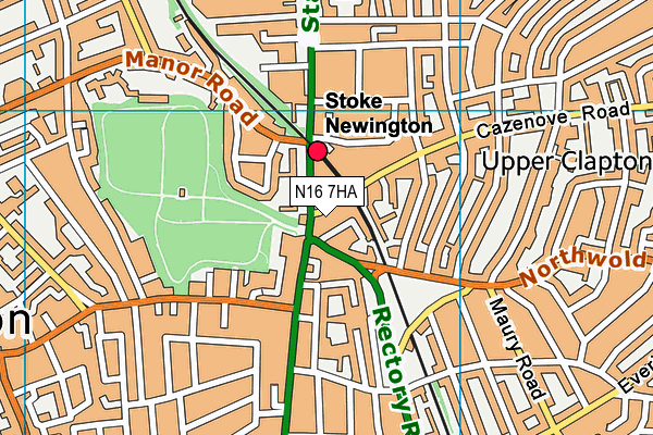 N16 7HA map - OS VectorMap District (Ordnance Survey)