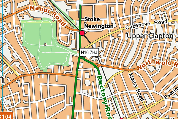 N16 7HJ map - OS VectorMap District (Ordnance Survey) N16 7HJ map - OS VectorMap District (Ordnance Survey)
