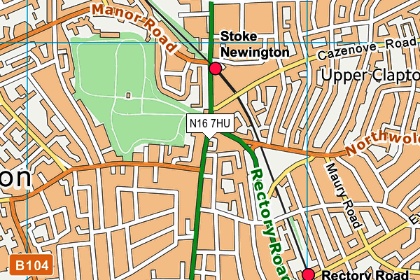 N16 7HU map - OS VectorMap District (Ordnance Survey) N16 7HU map - OS VectorMap District (Ordnance Survey)