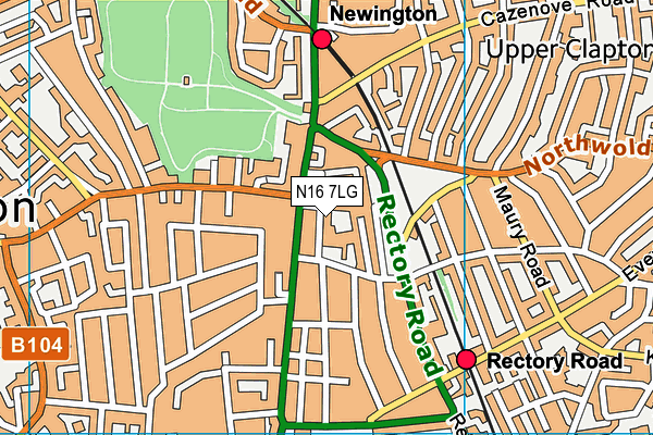 N16 7LG map - OS VectorMap District (Ordnance Survey) N16 7LG map - OS VectorMap District (Ordnance Survey)