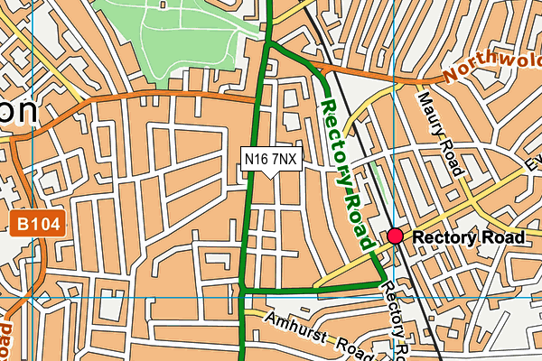N16 7NX map - OS VectorMap District (Ordnance Survey) N16 7NX map - OS VectorMap District (Ordnance Survey)