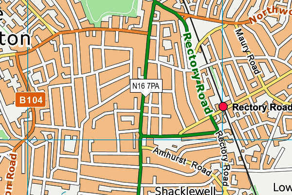 N16 7PA map - OS VectorMap District (Ordnance Survey) N16 7PA map - OS VectorMap District (Ordnance Survey)