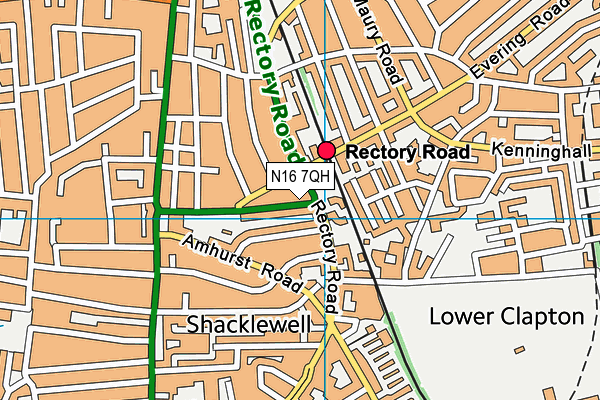 N16 7QH map - OS VectorMap District (Ordnance Survey) N16 7QH map - OS VectorMap District (Ordnance Survey)