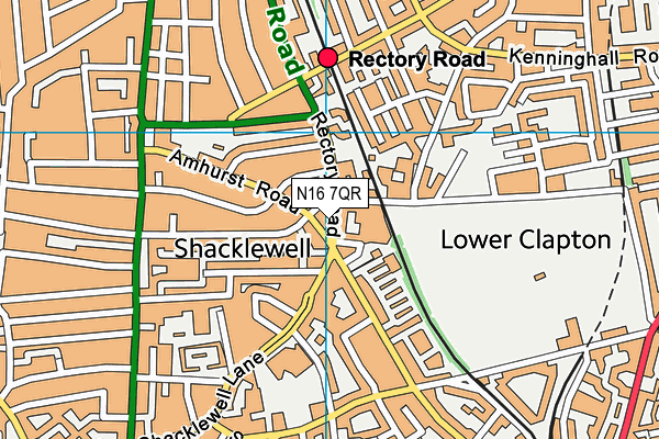 N16 7QR map - OS VectorMap District (Ordnance Survey)