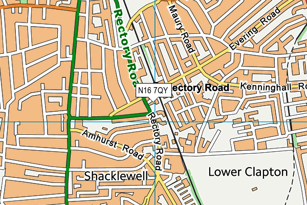 N16 7QY map - OS VectorMap District (Ordnance Survey) N16 7QY map - OS VectorMap District (Ordnance Survey)