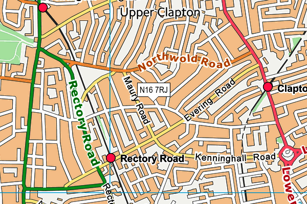 N16 7RJ map - OS VectorMap District (Ordnance Survey) N16 7RJ map - OS VectorMap District (Ordnance Survey)
