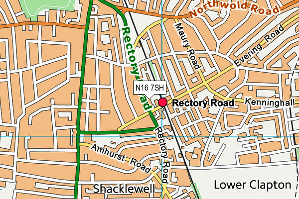 N16 7SH map - OS VectorMap District (Ordnance Survey) N16 7SH map - OS VectorMap District (Ordnance Survey)