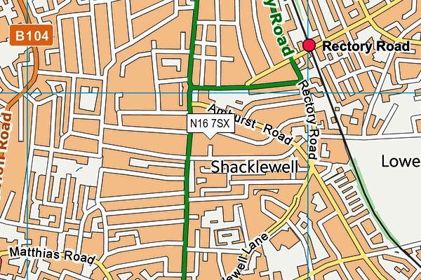 N16 7SX map - OS VectorMap District (Ordnance Survey) N16 7SX map - OS VectorMap District (Ordnance Survey)