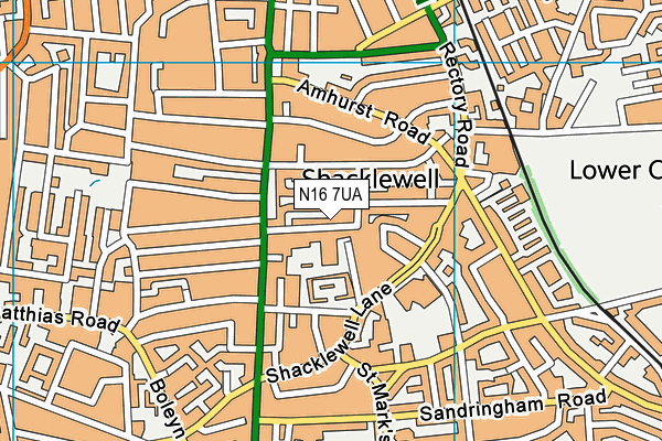 N16 7UA map - OS VectorMap District (Ordnance Survey) N16 7UA map - OS VectorMap District (Ordnance Survey)