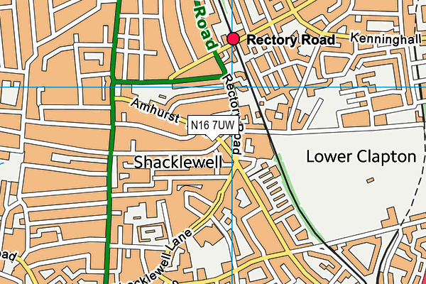 N16 7UW map - OS VectorMap District (Ordnance Survey) N16 7UW map - OS VectorMap District (Ordnance Survey)