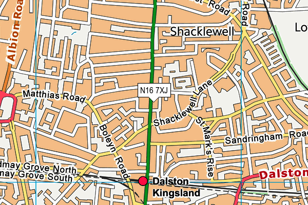 N16 7XJ map - OS VectorMap District (Ordnance Survey) N16 7XJ map - OS VectorMap District (Ordnance Survey)