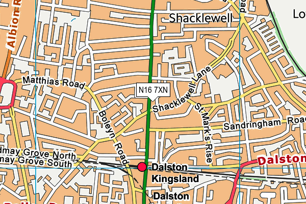 N16 7XN map - OS VectorMap District (Ordnance Survey) N16 7XN map - OS VectorMap District (Ordnance Survey)