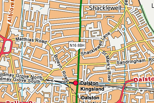 N16 8BH map - OS VectorMap District (Ordnance Survey) N16 8BH map - OS VectorMap District (Ordnance Survey)