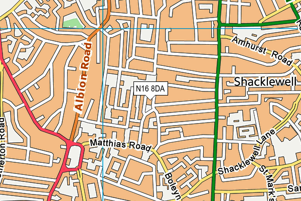 N16 8DA map - OS VectorMap District (Ordnance Survey) N16 8DA map - OS VectorMap District (Ordnance Survey)