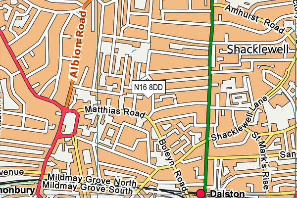 N16 8DD map - OS VectorMap District (Ordnance Survey) N16 8DD map - OS VectorMap District (Ordnance Survey)