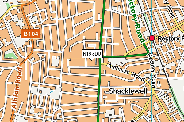 N16 8DU map - OS VectorMap District (Ordnance Survey) N16 8DU map - OS VectorMap District (Ordnance Survey)