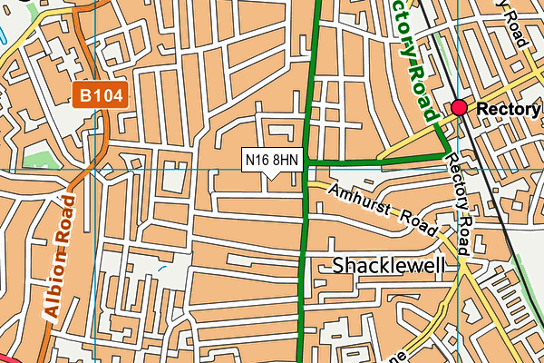 N16 8HN map - OS VectorMap District (Ordnance Survey) N16 8HN map - OS VectorMap District (Ordnance Survey)