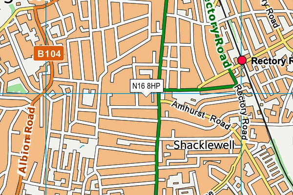 N16 8HP map - OS VectorMap District (Ordnance Survey) N16 8HP map - OS VectorMap District (Ordnance Survey)