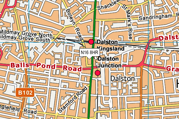 N16 8HR map - OS VectorMap District (Ordnance Survey) N16 8HR map - OS VectorMap District (Ordnance Survey)