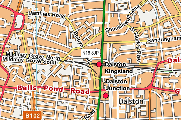 N16 8JP map - OS VectorMap District (Ordnance Survey) N16 8JP map - OS VectorMap District (Ordnance Survey)