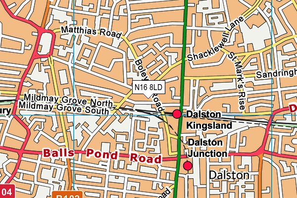 N16 8LD map - OS VectorMap District (Ordnance Survey) N16 8LD map - OS VectorMap District (Ordnance Survey)