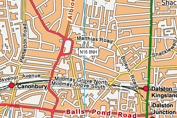 N16 8NH map - OS VectorMap District (Ordnance Survey) N16 8NH map - OS VectorMap District (Ordnance Survey)