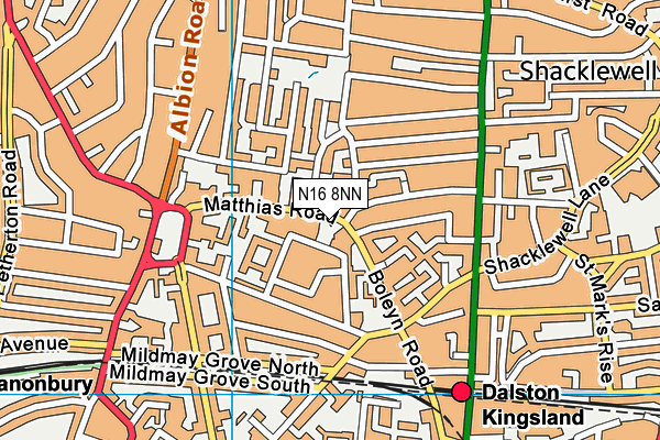 N16 8NN map - OS VectorMap District (Ordnance Survey) N16 8NN map - OS VectorMap District (Ordnance Survey)