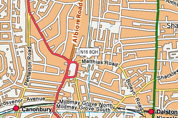 N16 8QH map - OS VectorMap District (Ordnance Survey) N16 8QH map - OS VectorMap District (Ordnance Survey)