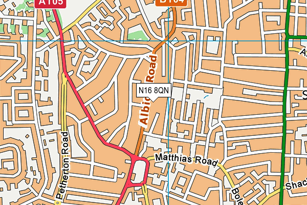 N16 8QN map - OS VectorMap District (Ordnance Survey) N16 8QN map - OS VectorMap District (Ordnance Survey)