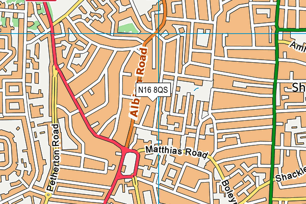 N16 8QS map - OS VectorMap District (Ordnance Survey) N16 8QS map - OS VectorMap District (Ordnance Survey)