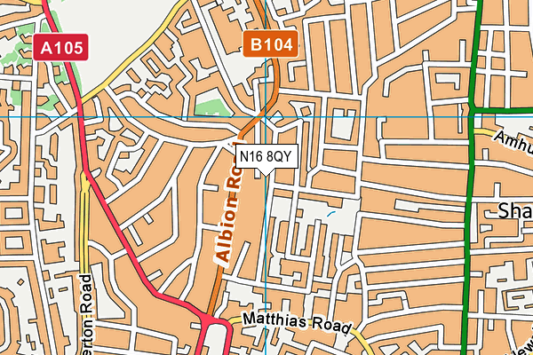N16 8QY map - OS VectorMap District (Ordnance Survey) N16 8QY map - OS VectorMap District (Ordnance Survey)