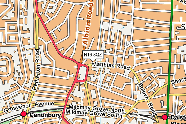 N16 8QZ map - OS VectorMap District (Ordnance Survey) N16 8QZ map - OS VectorMap District (Ordnance Survey)