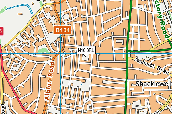 N16 8RL map - OS VectorMap District (Ordnance Survey) N16 8RL map - OS VectorMap District (Ordnance Survey)