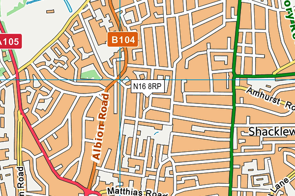 N16 8RP map - OS VectorMap District (Ordnance Survey) N16 8RP map - OS VectorMap District (Ordnance Survey)