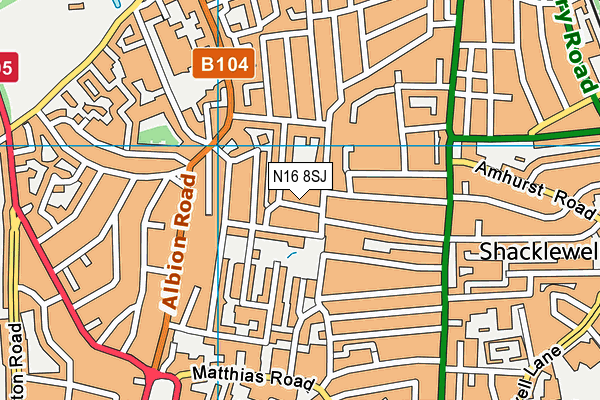 N16 8SJ map - OS VectorMap District (Ordnance Survey) N16 8SJ map - OS VectorMap District (Ordnance Survey)