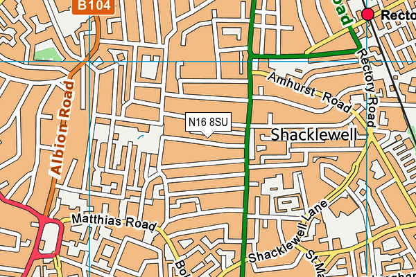N16 8SU map - OS VectorMap District (Ordnance Survey) N16 8SU map - OS VectorMap District (Ordnance Survey)