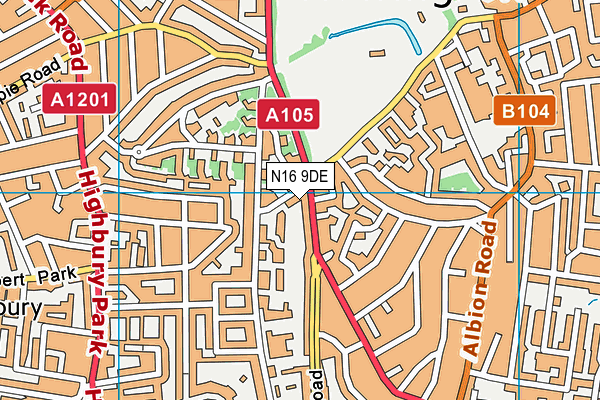 N16 9DE map - OS VectorMap District (Ordnance Survey) N16 9DE map - OS VectorMap District (Ordnance Survey)