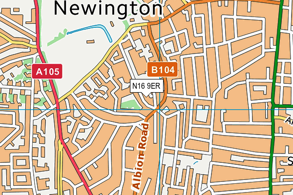 N16 9ER map - OS VectorMap District (Ordnance Survey) N16 9ER map - OS VectorMap District (Ordnance Survey)
