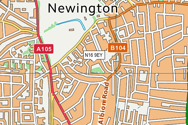 N16 9EY map - OS VectorMap District (Ordnance Survey) N16 9EY map - OS VectorMap District (Ordnance Survey)